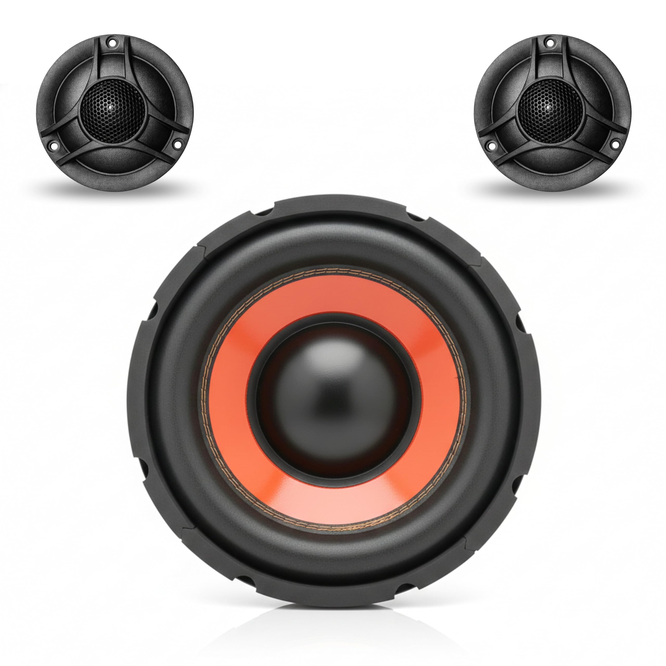 POWERLINK 10" Subwoofer Orange SPL Foam Kapton Cone - 400W/4-Ohm/1.5-Inch Copper Coil/120mm Single Magnet Ideal for Upgrading Car Bass Tubes, Home Music Systems (10"-400W-With-Tweeters)-image-21