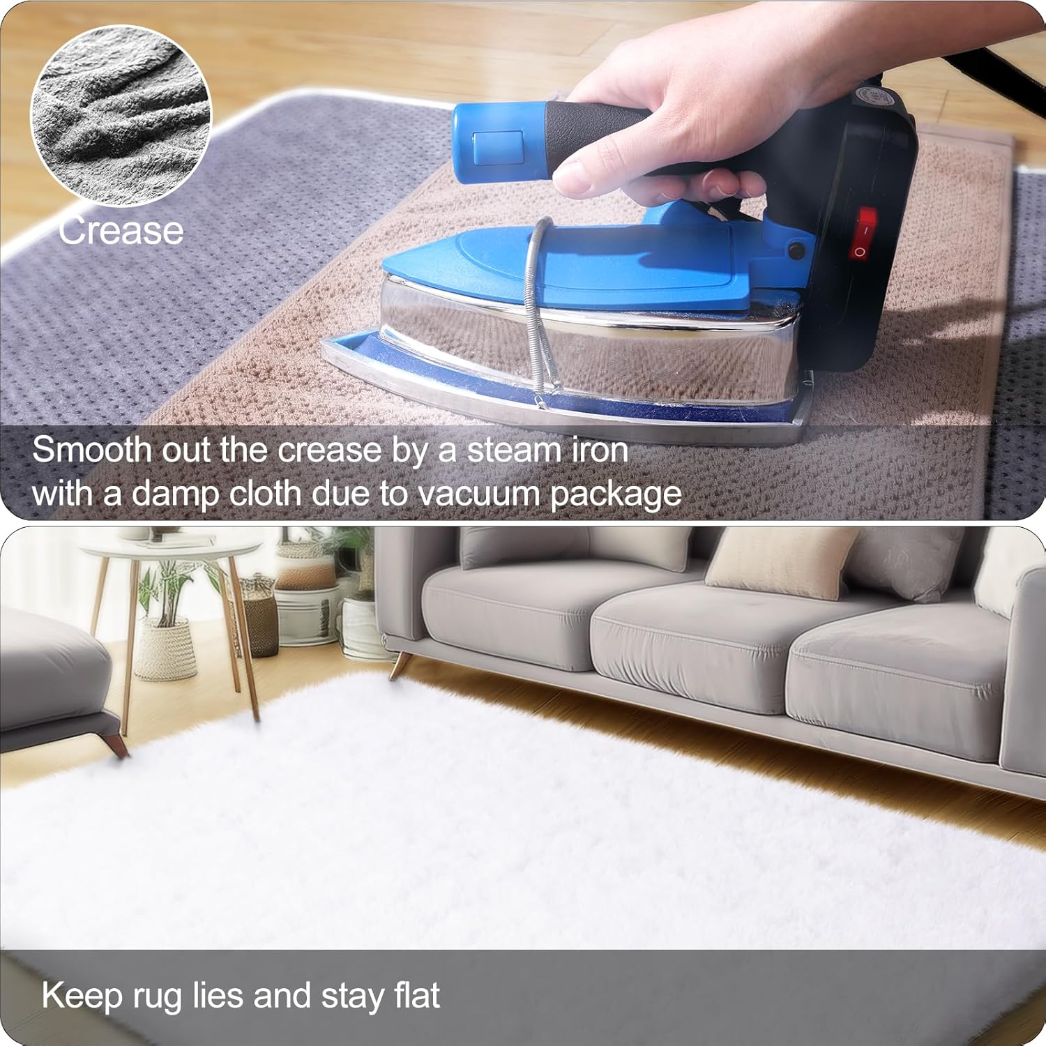 qulint 4x6 Area Rug for Bedroom, Fluffy Soft Shag White Carpet for Living Room Small Fuzzy Nursery Rug, Plush Shaggy Modern Alfombras for Boys and Girls Dorm Kid Room Home Decor (4ft x 6ft, White)