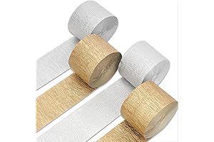 PartyWoo Crepe Paper Streamers Silver