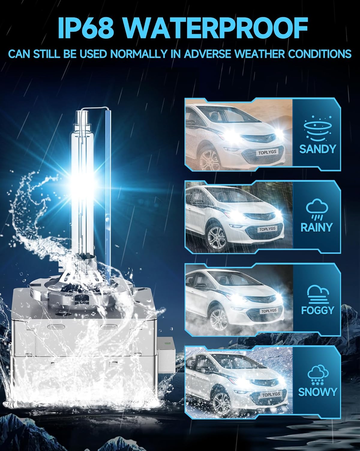 D3S HID Xenon Headlight Bulb Fit for Chevrolet 2017-2021 Bolt EV Chevy Traverse Blazer 2015-2020 Chevy Tahoe Suburban HD Premier SSV PPV Police LS LT,8000K,High Low Beam Xenon Light,Pack of 2