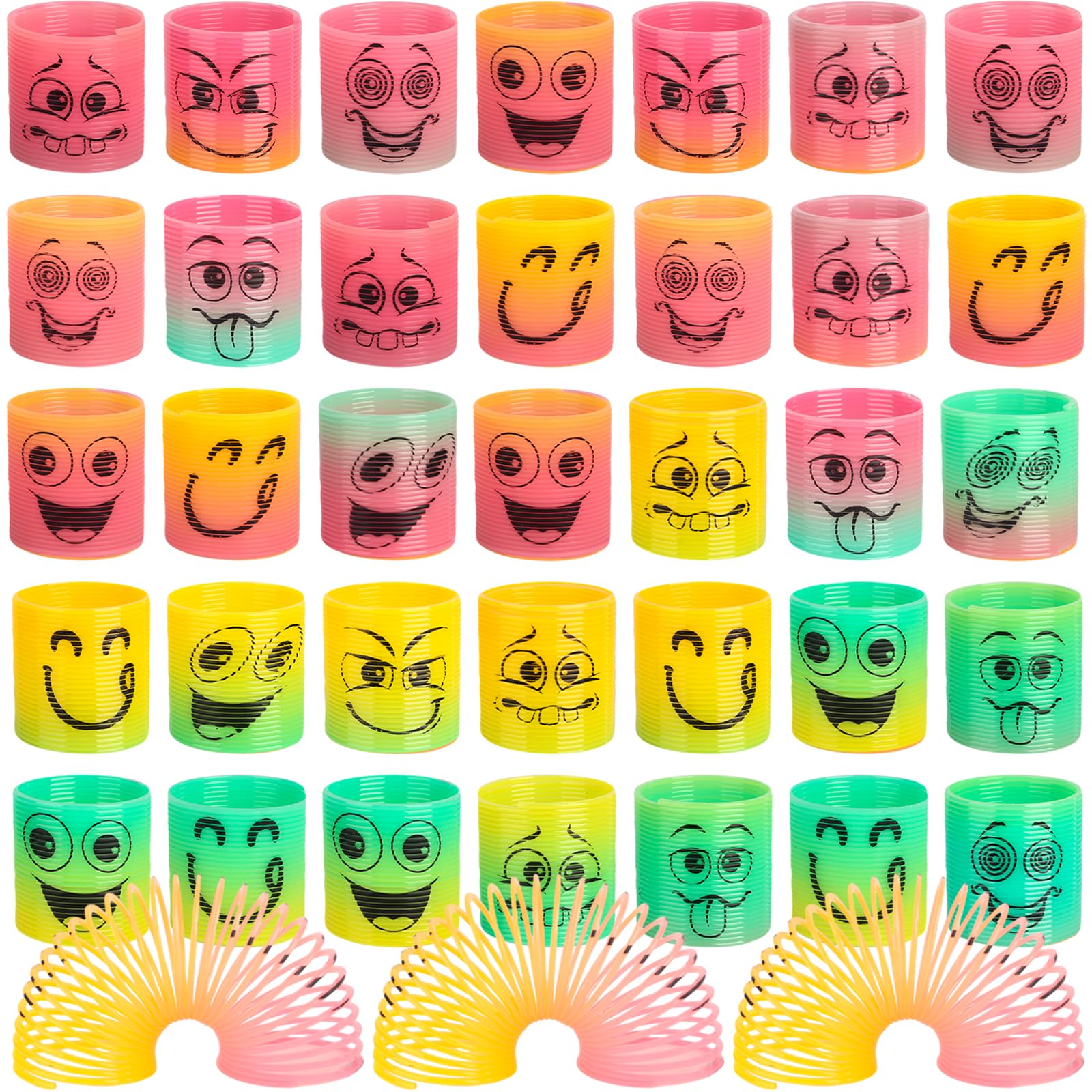 AMOR PRESENT Rainbow Magic Spring, 25 PCS Colorful Rainbow Neon Plastic Spring Toy, Fun Fun Goodie Bag Stuffers for Birthday Classroom Prizes and Party Favors Small Toys Gifts