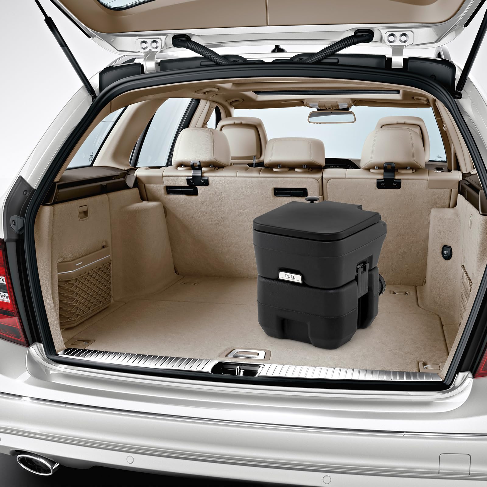 GYMAX Campingtoilette, 20L Reise-Totillete mit auslaufsicherem Toilettensitz, abnehmbarem Abwassertank & Griff, Mobile Campingklo für Reisen, Garten & Camping