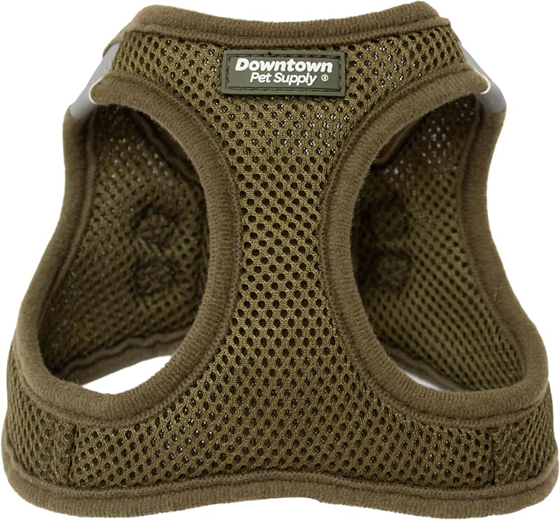 Peitoral Tipo Cabresto para Cães Downtown Pet Supply com Malha Acolchoada e Faixa Refletiva Hunter Green (Large)