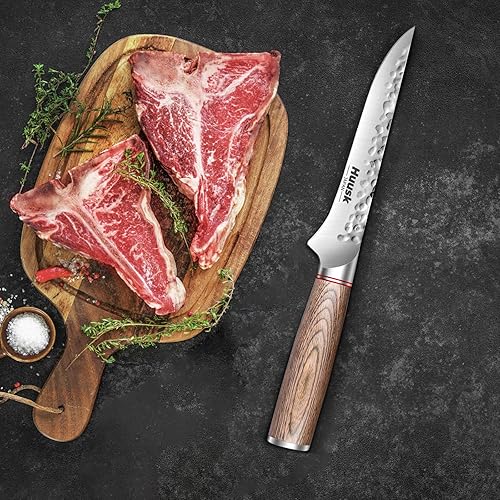 Miniatura 4 de Huusk Cuchillo japonés profesional de cocina para deshuesar y gyutou para cortar huesos de carne y verduras cuchillo de chef afilado de acero de