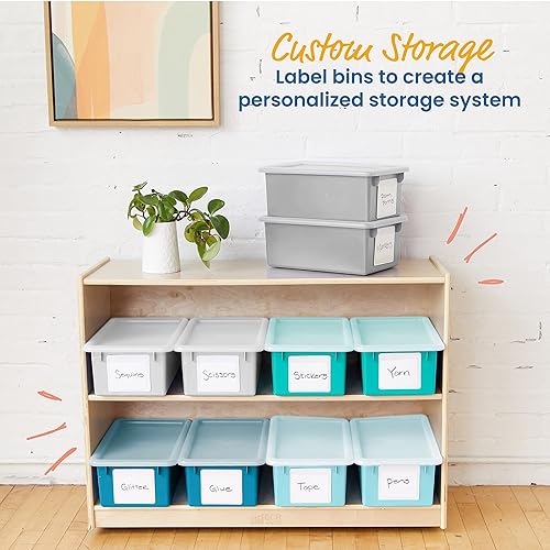 Miniatura 4 de ECR4Kids Cubo de almacenamiento con tapa, organización multiusos, contemporáneo, 10 piezas