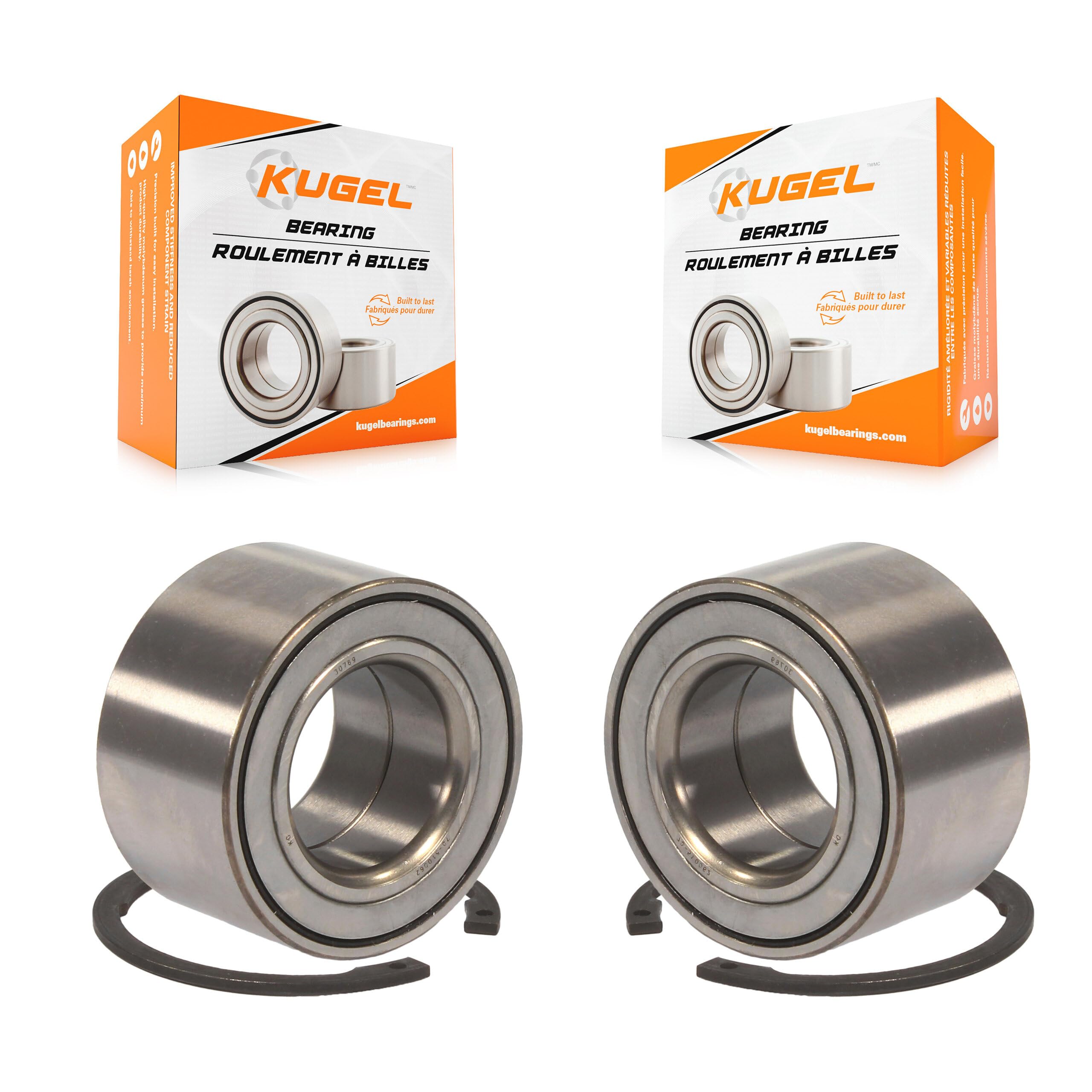 Kugel Front Wheel Bearing Pair Replacement for Toyota Echo Scion xB xA - Left Right Side (Driver Passenger) K70-100507