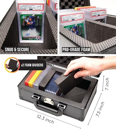 Miniatura 4 de Panopply Estuche para tarjetas graduadas de 40  PSA BGS caja de almacenamiento de tarjetas de béisbol caja de almacenamiento de tarjetas deportivas