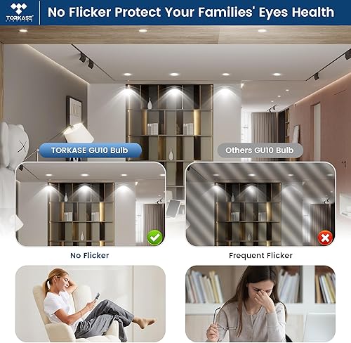 Miniatura 3 de Torkase Bombilla LED MR16 Regulable, Base GU10, 120V, 4000K Blanco Neutro, 5W (Reemplazo de Halógeno 50W), 500LM, Haz Estrecho 40 Bombilla para