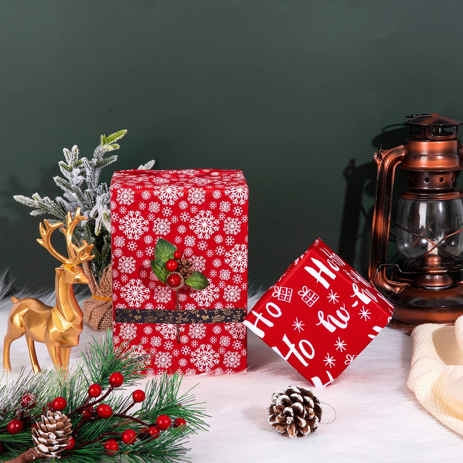 Papier De Soie Vintage De Noël – Lot De 24 Feuilles – Père Noël Et Pingouin