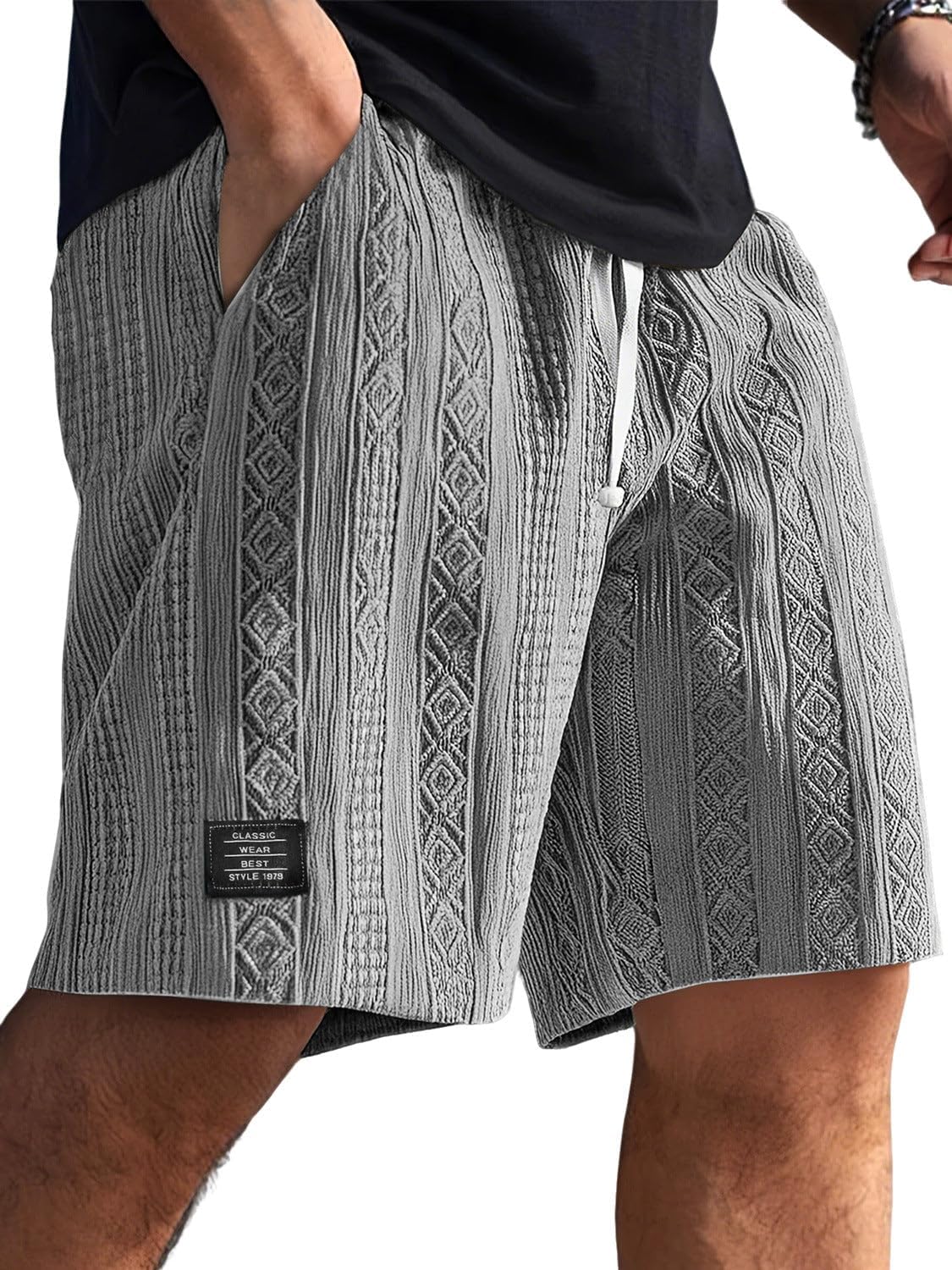 Mens Shorts Casual Summer Beach Shorts Cargo Short Loose Fit with Side Pockets for Vacation