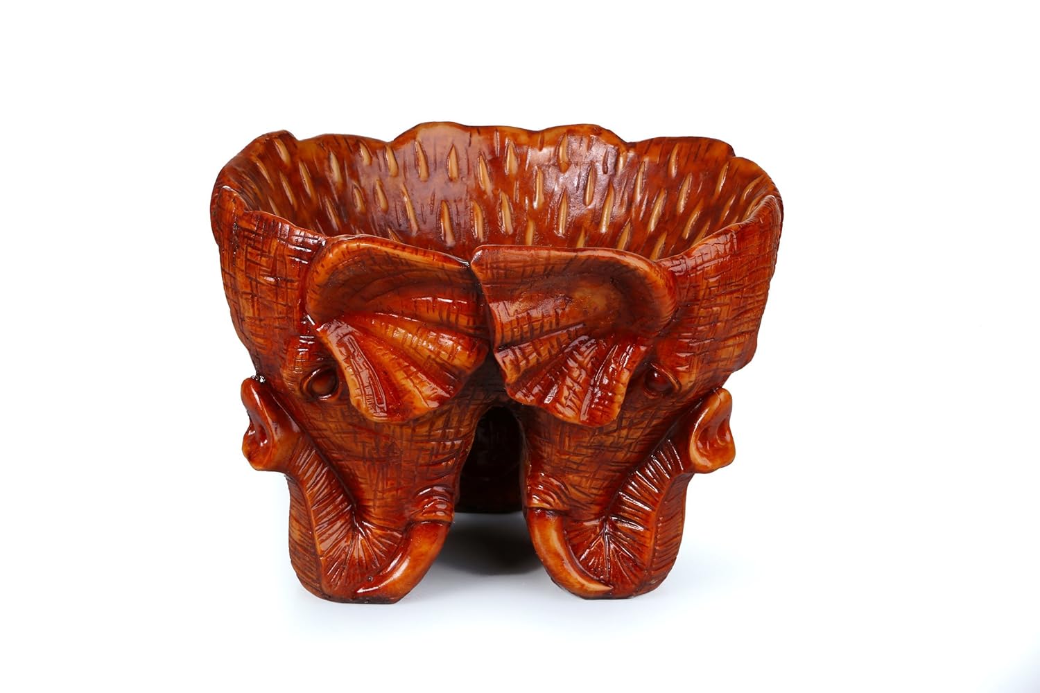 Buy Kavya Home Decor polyresin Elephant Design Wooden Base Fruit Basket
