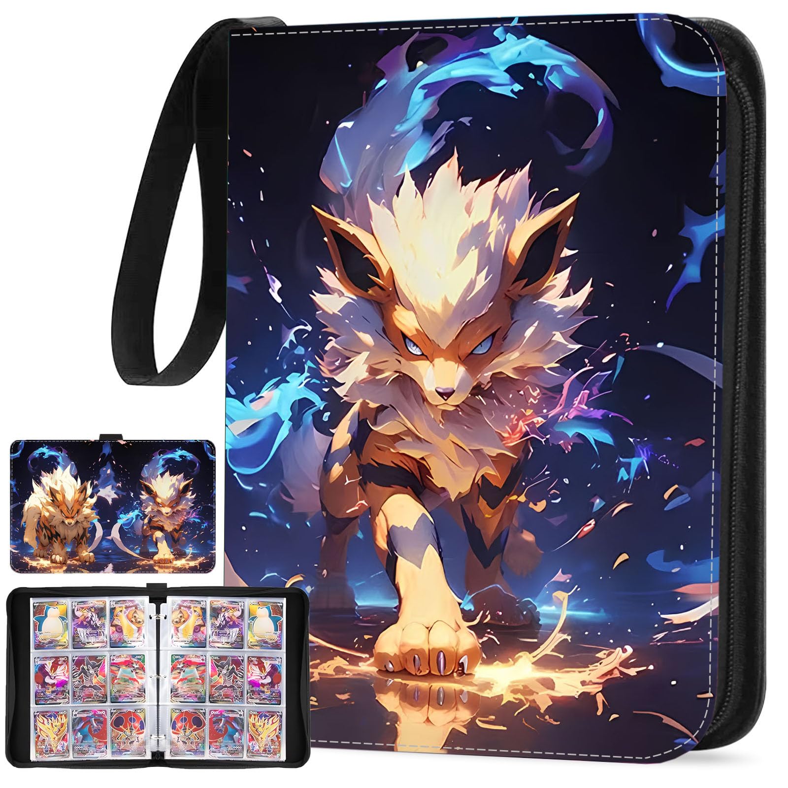 NCKIHRKK Classeur Carte One Piece, 900 Pochette Rangement Carte Porte Carte, Livre de Cartes Magic Carte en Cuir PU Imperméable avec Fermeture Éclair, Cadeau d'Anniversaire pour Garçon Fille