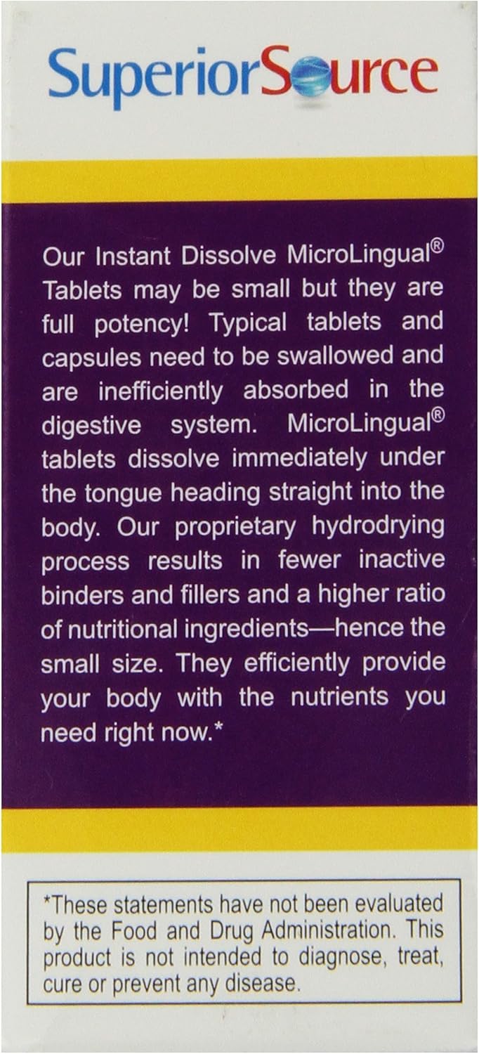 Superior Source No Shot B6/B12/Folic Acid Nutritional Supplements, 60 Count : Health & Household