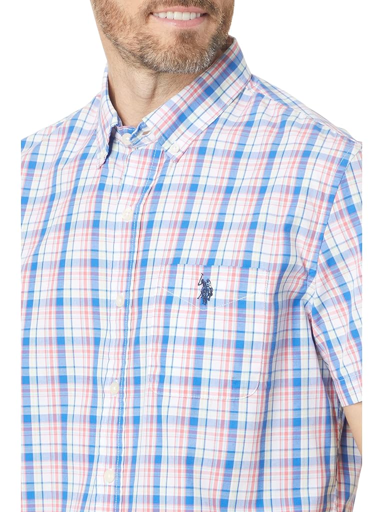 U.S. POLO ASSN. Short Sleeve CVC Yarn-Dye Poplin Woven Shirt