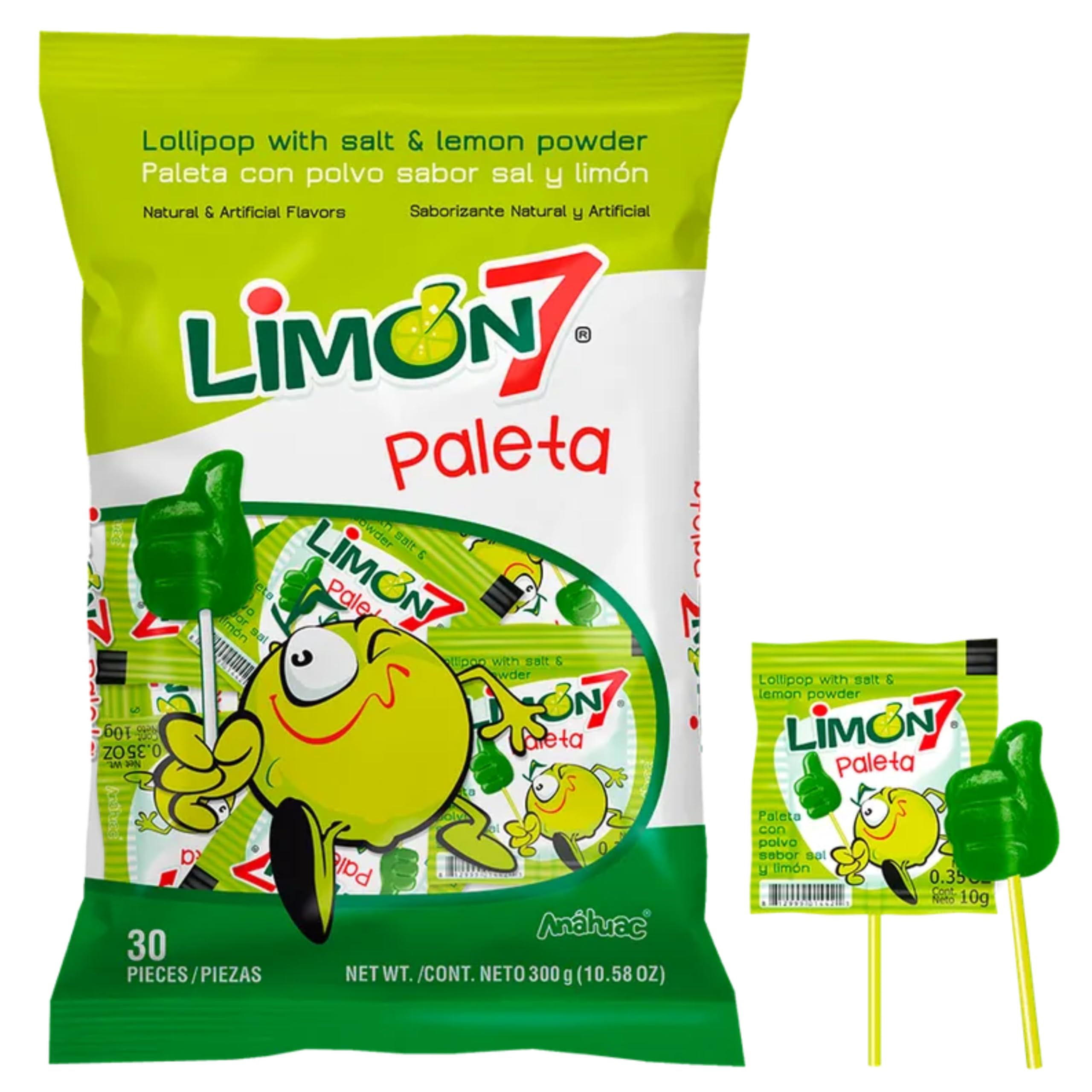 Amazon.com : Dulces Anahuac Limon 7 Paleta Lollipop Covered with