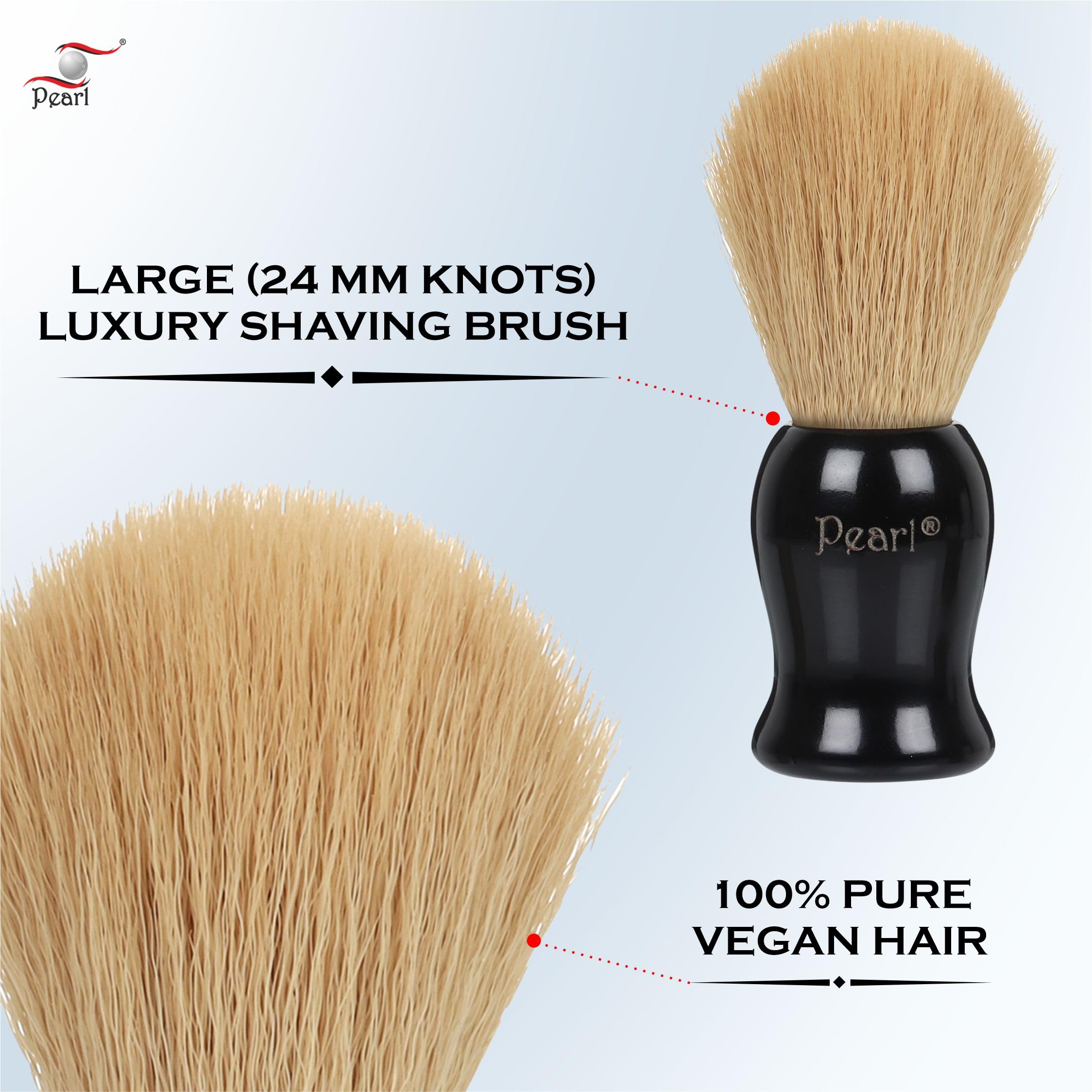 Pearl Shaving Brush with Stand - Soft Bristles & Black Resin Handle | Diwali Gift Options - Image 4 thumbnail