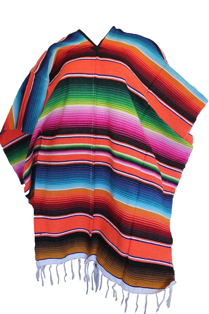 Del Mex (TM) Mexican Serape Poncho Pancho Adult Costume