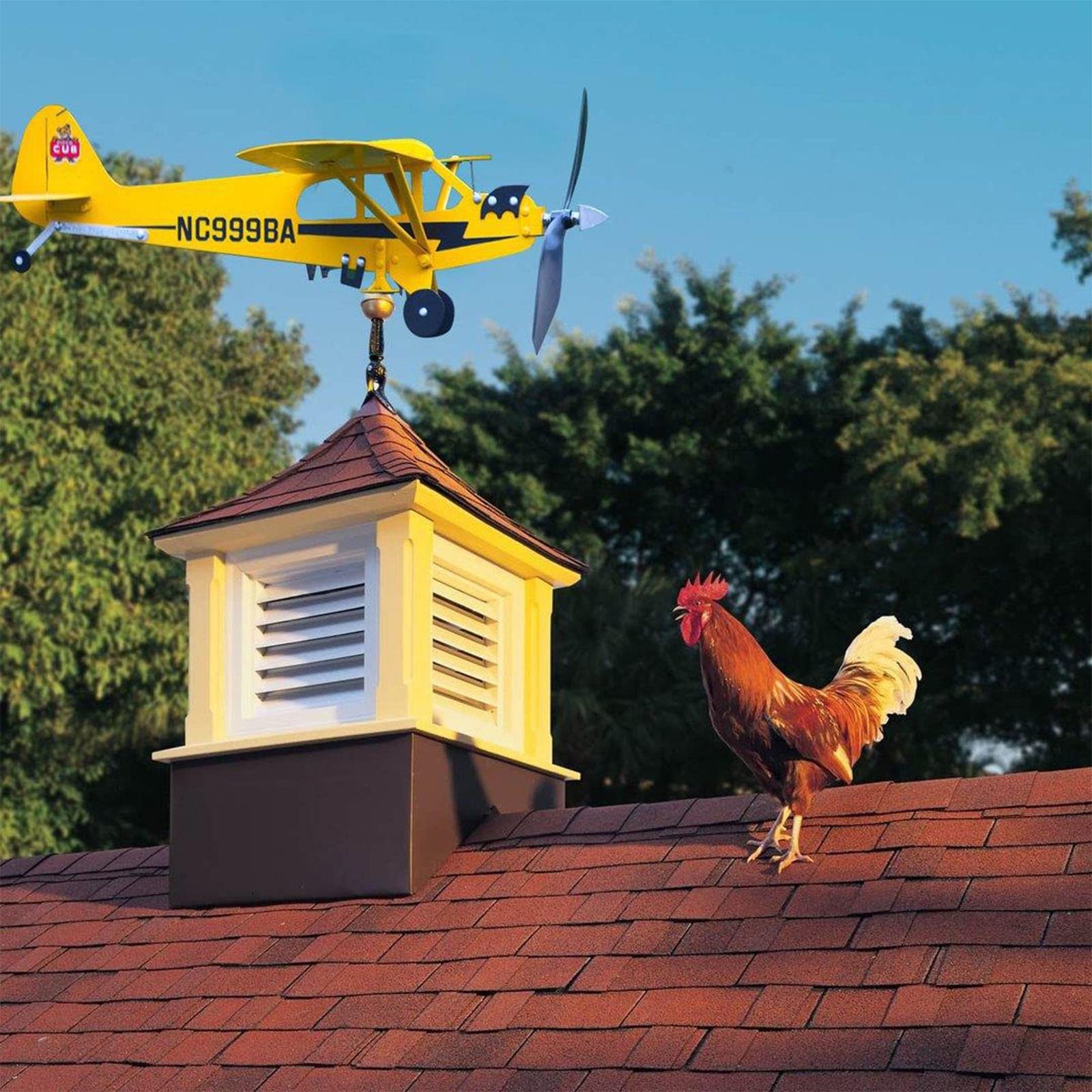 LFFH Metal Weather Vane, Aircraft Rotator Direzione del Strumento di Misura Acchiappavento for Le Linee Guida di Energia Eolica (Size : 20x18cm)