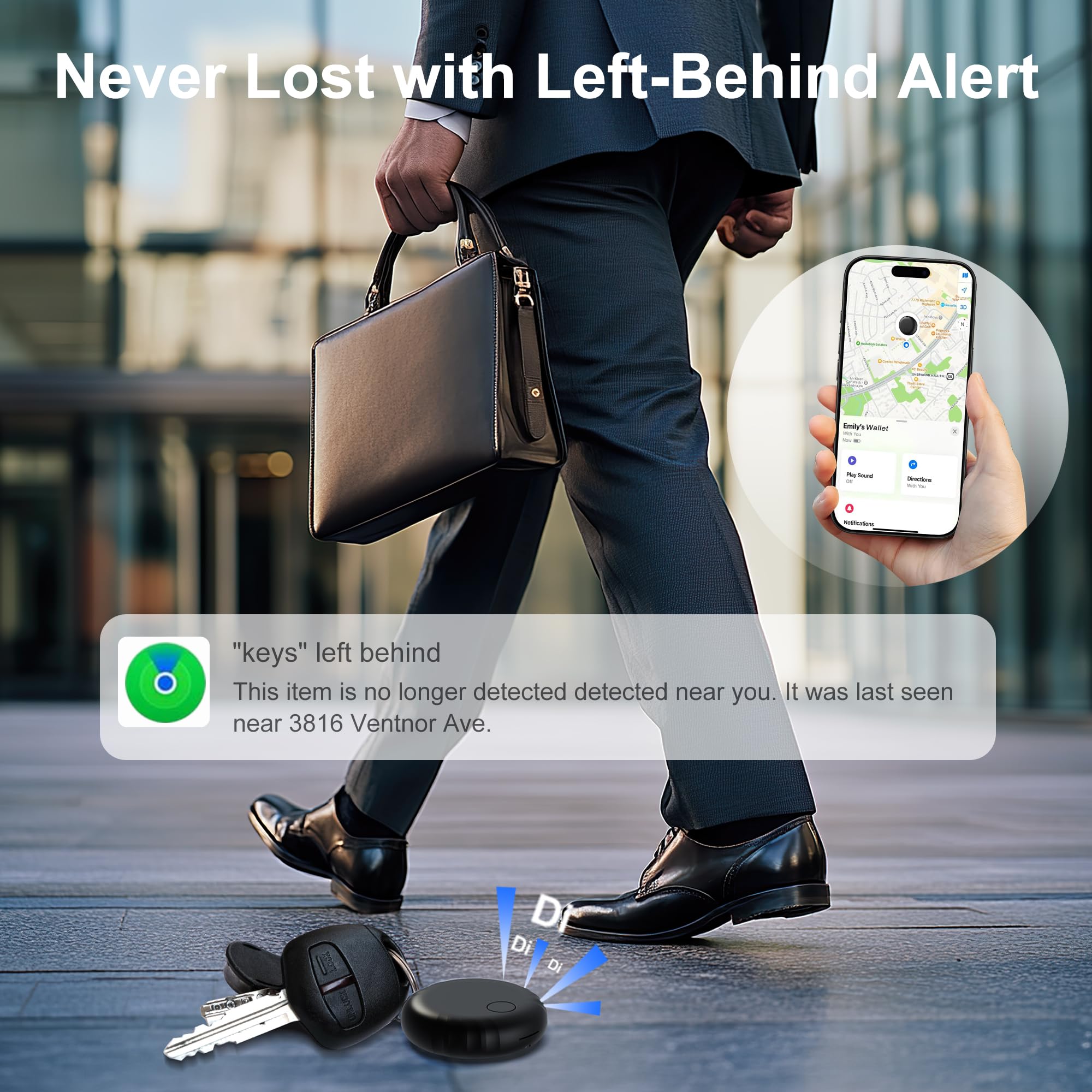 Air Tags, Smart Tag Works with Find My App (iOS Only), Keys Finder and Item Locator for Luggage, Backpack, Suitcases and More, Replaceable Battery, IP67 Waterproof Tracking Tags-5 Pack(Black)