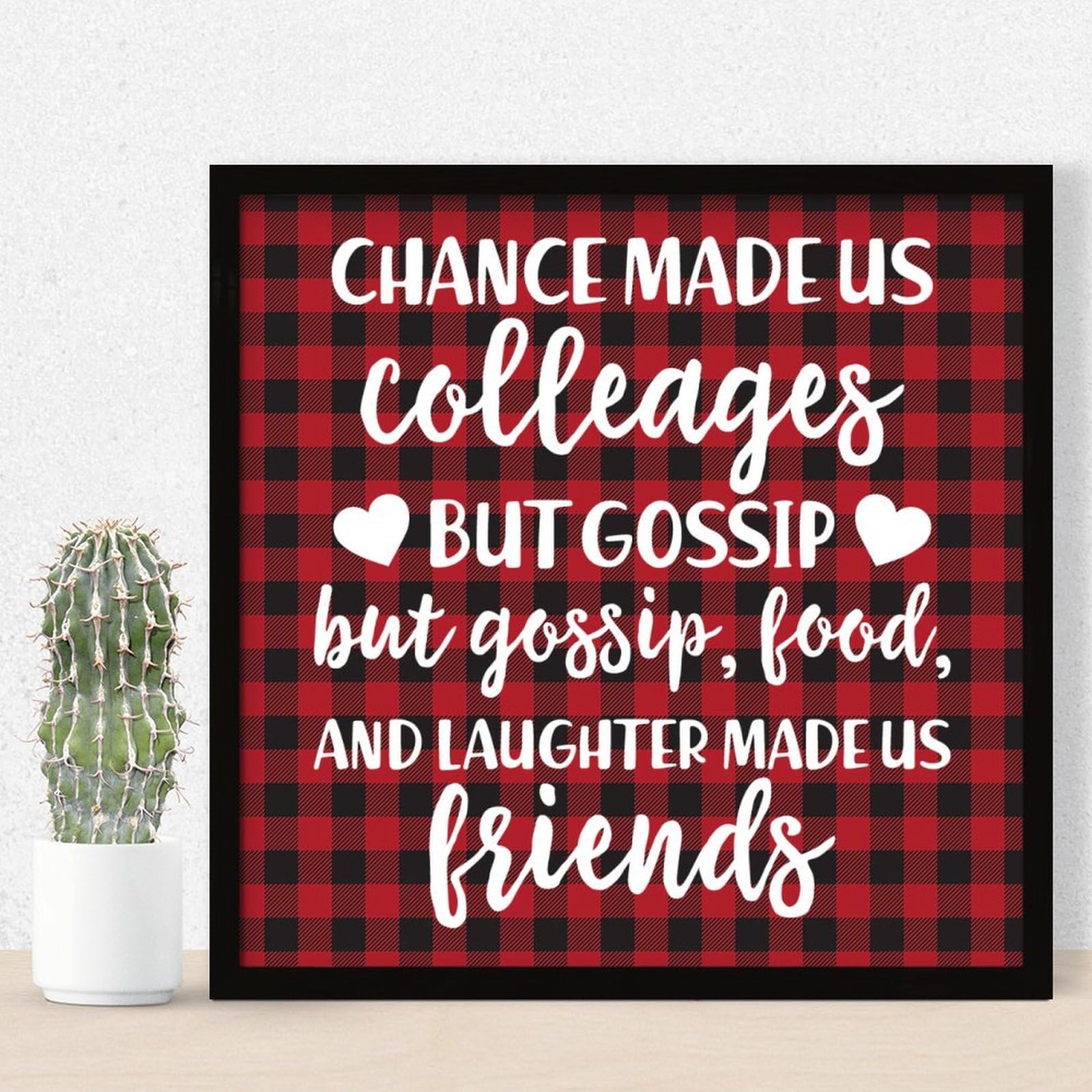 Panneau bois moderne encadré pour décoration de table et garde-manger humour