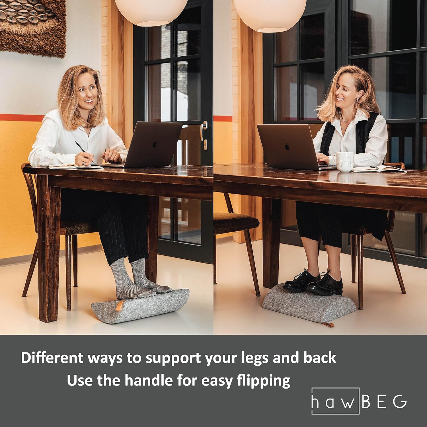 Multifunctional Under Desk Footrest - Essential Leg, Knee and Lumbar Support with Cushy Memory Foam and Non-Slip Bottom - Ideal Foot Stool for Desk at Work, Home Office, and Gaming Foot Rest - Gray : Office Products