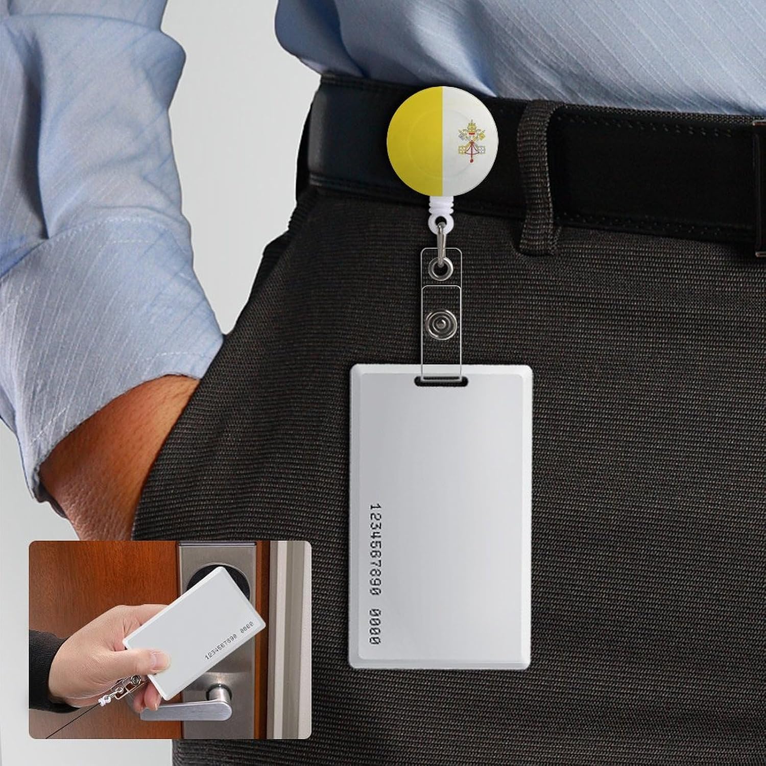 Flag of The Vatican City Printed Retractable Badge Clip Holder image 4