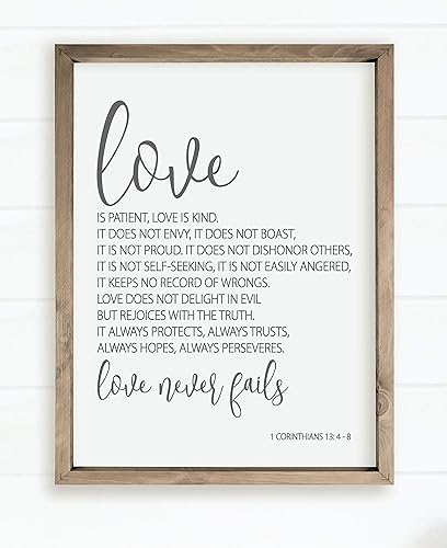 Miniatura 2 de 1 Corinthians 13 Love is Patient Love is Kind - Letrero de pared de madera de granja de 12 x 15 pulgadas