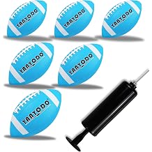 6 Pack Football Size 6/9 Official Sized Ball with Textured Grip for Youth High School&College Practice, Match and Scrimmage Play Indoors & Outdoors All Weather Use with Pump