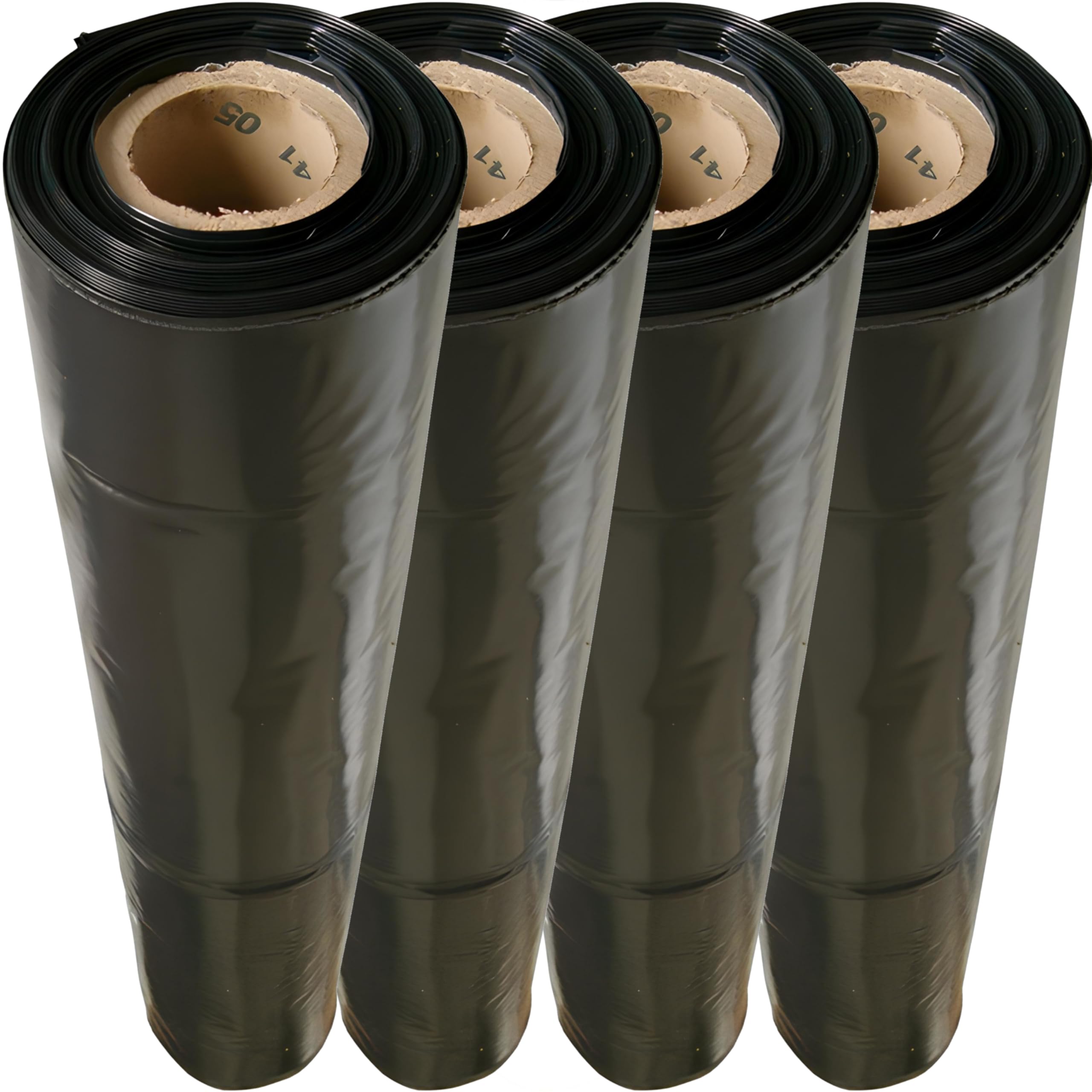 doitBau Baufolie Typ 200 schwarz – Abdeckfolie aus LDPE 4 m x 25 m – 4 Rollen (400 m²) reißfeste Schutzfolie für Baustelle, Malerarbeiten und Renovierung