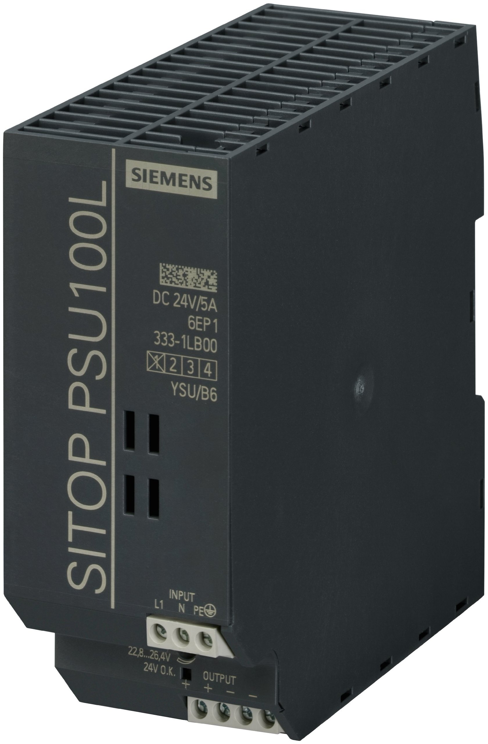 SIEMENS - 6EP13331LB00 Siemens SITOP Lite 24 Volt Direct Current, 5 Amp Single Phase Power Supply