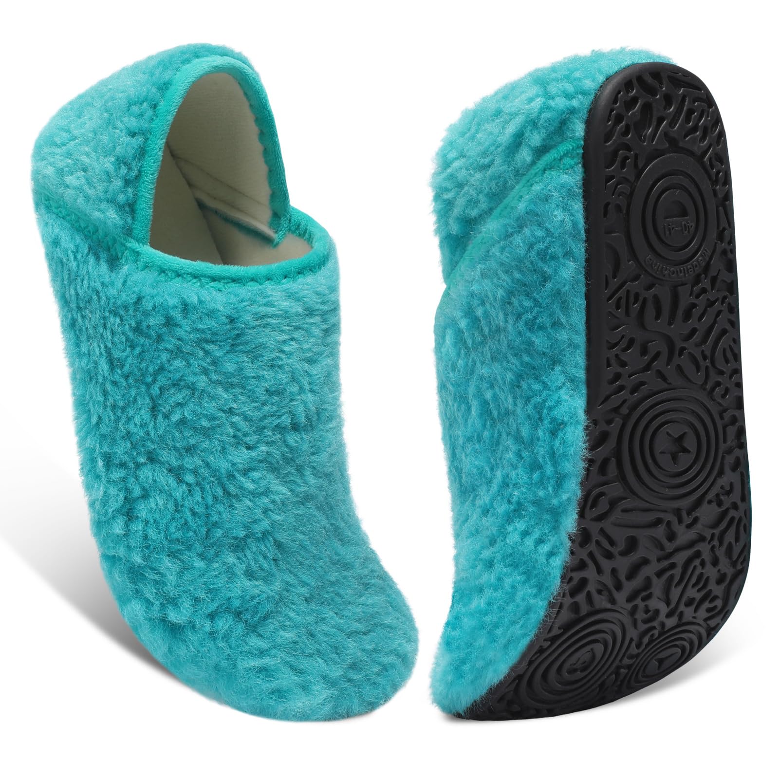 Fires Womens Mens Slippers with Rubber Sole Soft-Lightweight House Slipper Socks Around House Shoes Non Slip Indoor/Outdoor