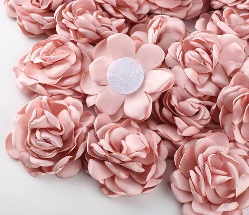 Miniatura 3 de LMMWBM 12 piezas de rosas de satén para manualidades, ramo de novia, ramillete de solapa, alfiler de tela, flores artificiales, adornos para
