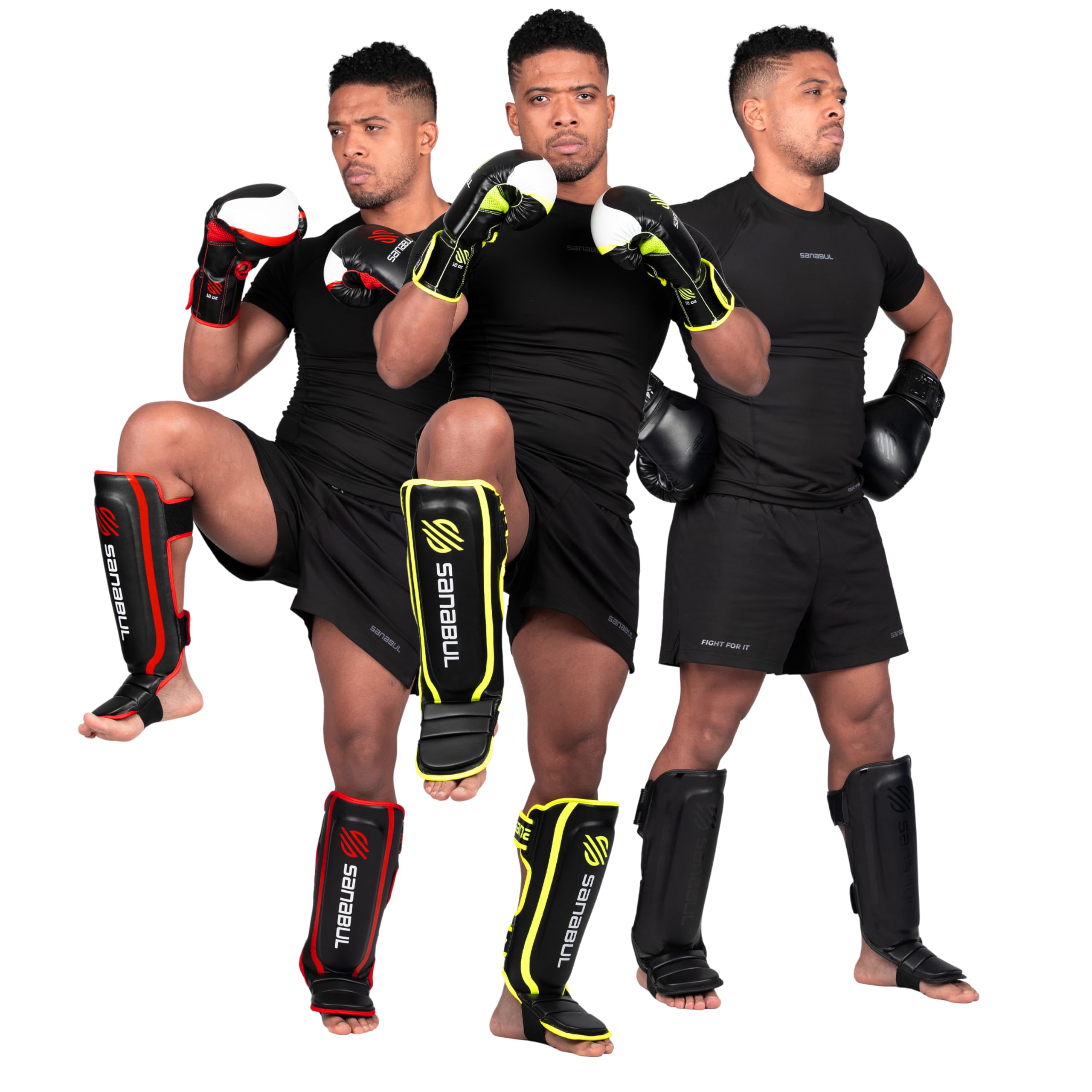 Sanabul Essential Kickboxing Shin Guards with Hook & Loop Straps Shin Pads for MMA Muay Thai and Martial Arts
