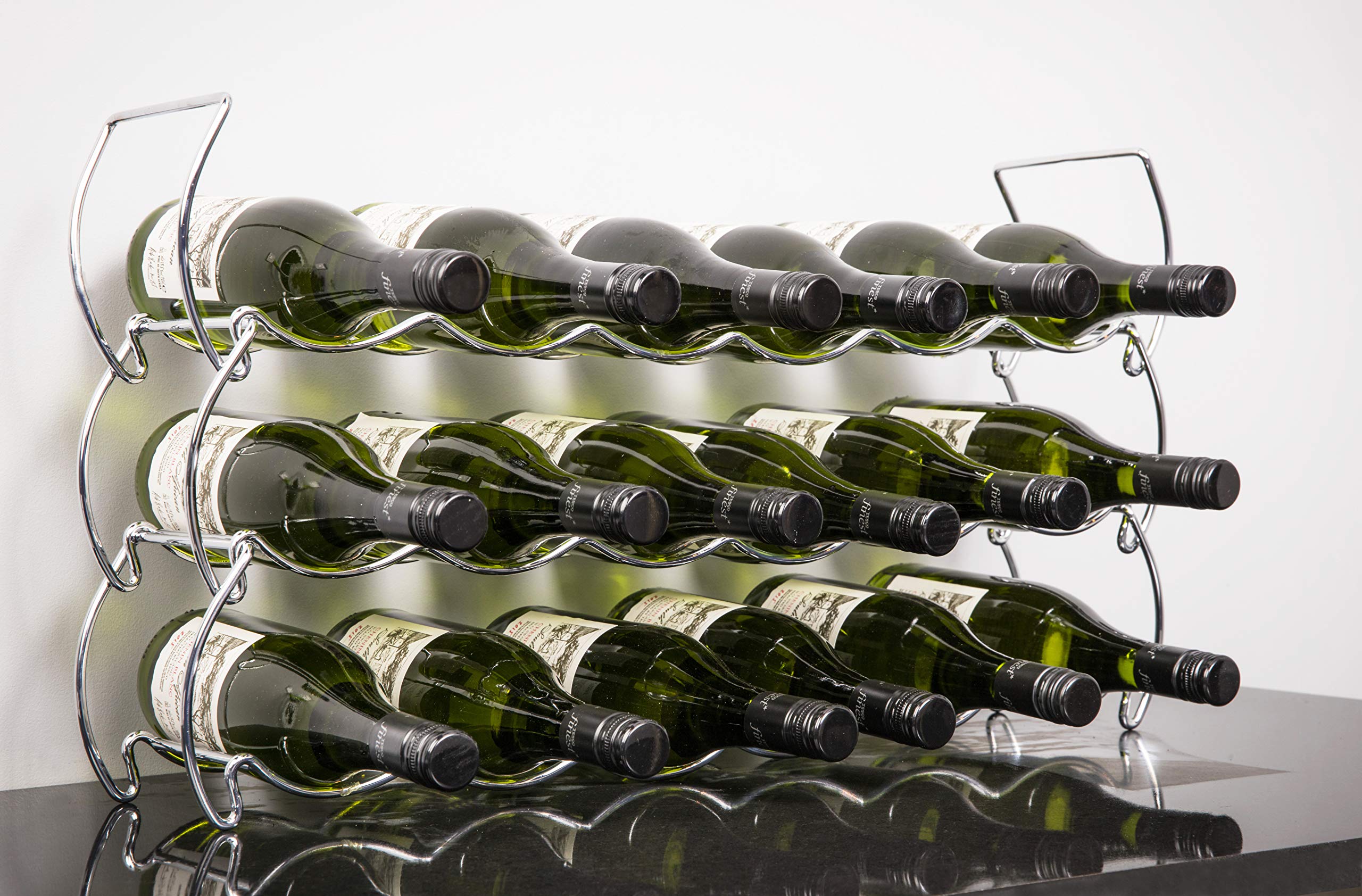 Hahn StackRack Stackable Chrome-Plated Steel 18 Bottle Wine Rack