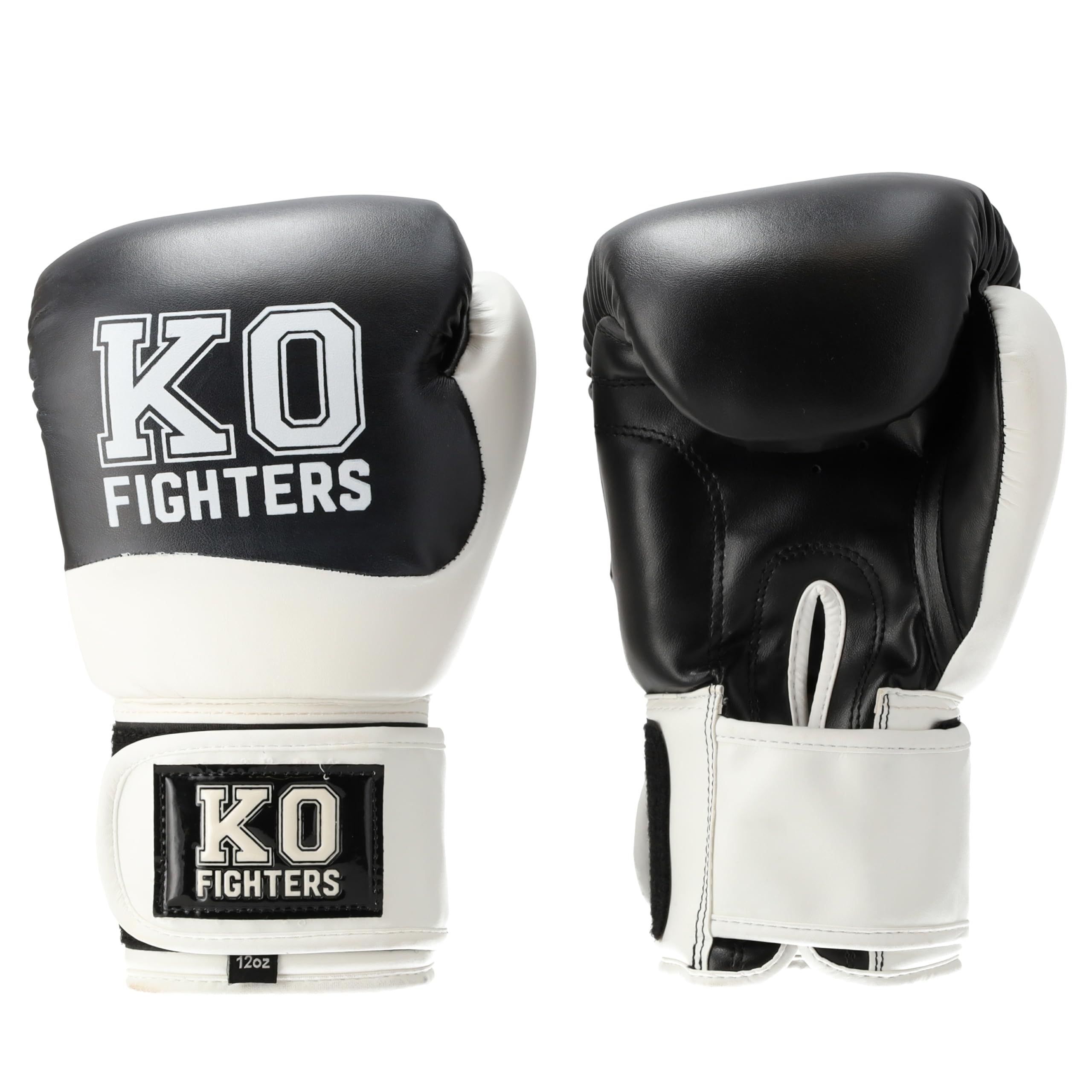 Guantoni da boxe – kickboxing, boxe e MMA – Pelle vega, chiusura in velcro – Guanti da allenamento per principianti e avanzati – Borsa per il trasporto inclusa – Nero e bianco