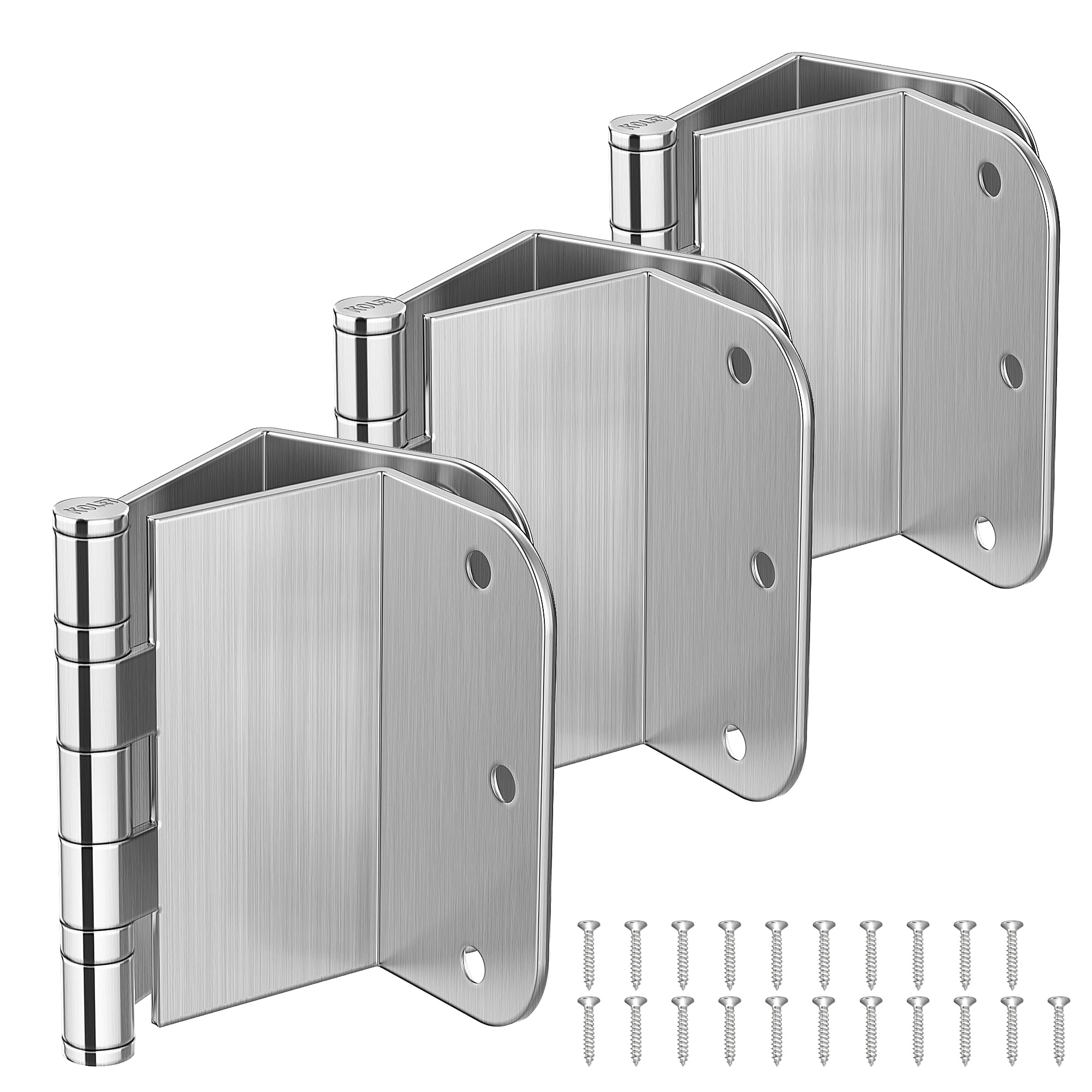 KOLET Offset Door Hinges, 3.5 Inches, 5/8" Radius, Brushed Nickel, 3 Packs