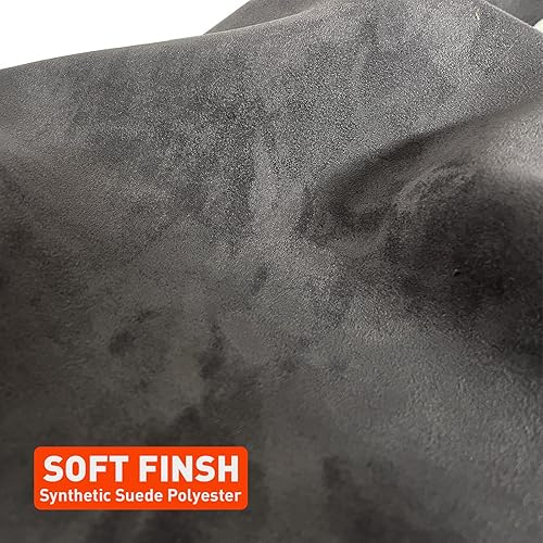 Miniatura 3 de Halero Tela de gamuza gris oscuro de 48 x 60 pulgadas con material de respaldo de espuma, forro de tapicería automotriz de 19 de pulgada de 0.118 in