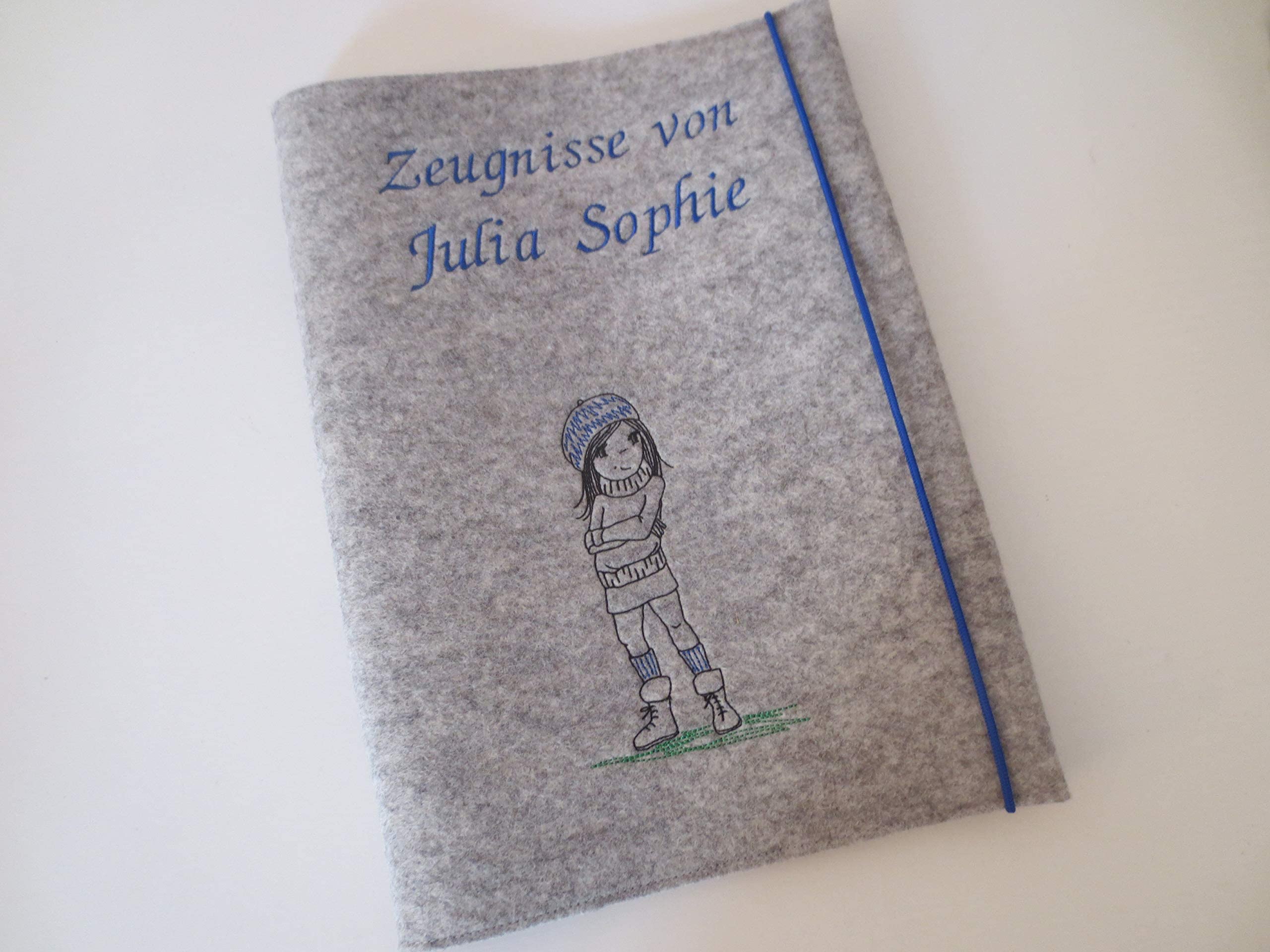 Zeugnismappe Wollfilz Mappe Zeugnisse DIN A4 Grundschule Schule
