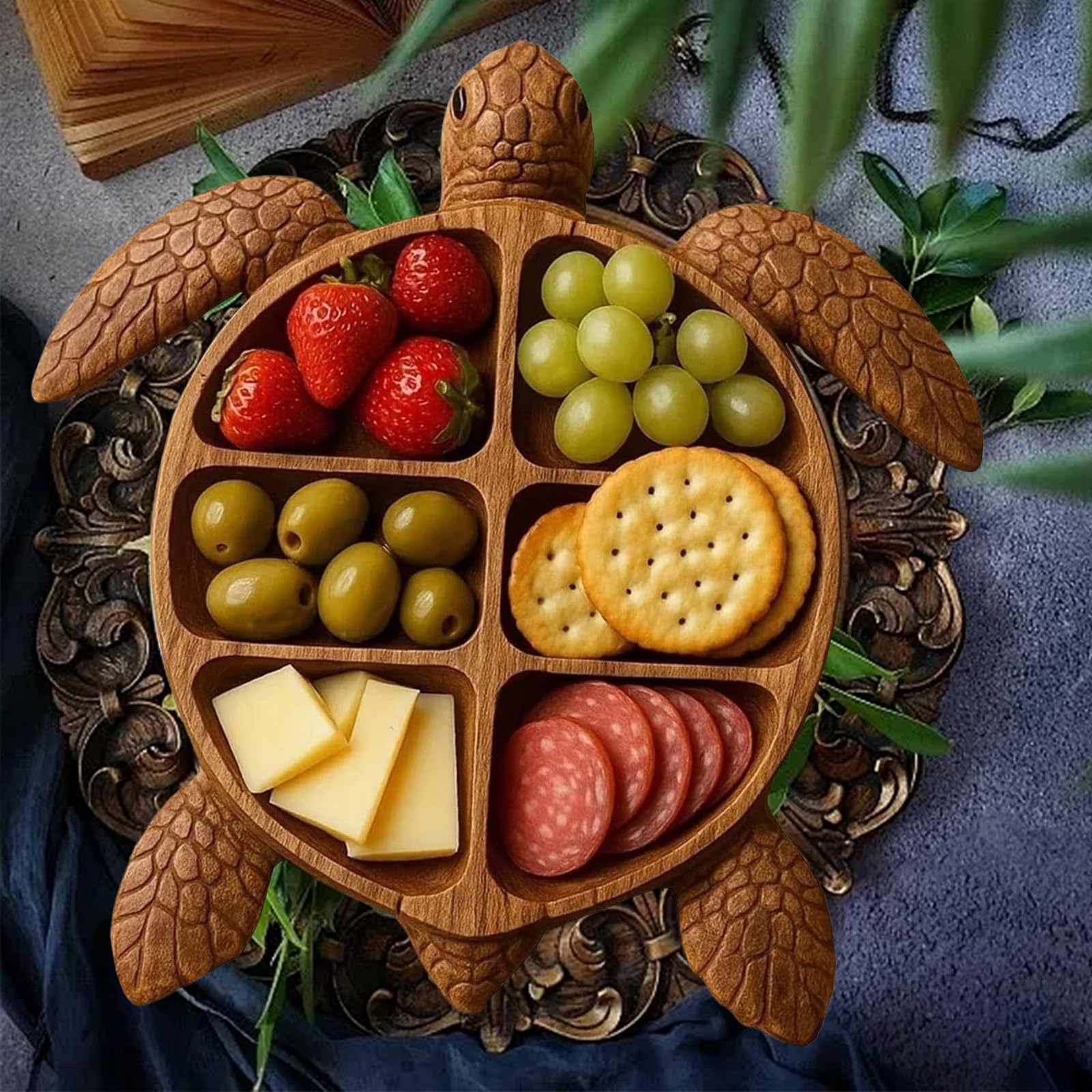 Plateau De Service Poulpe En Bois – Plateau Charcuterie Fromage Océan, Design 3D Réaliste, Cadeau Idéal Pour Amateurs De Fruits De Mer Et Apéros Festifs