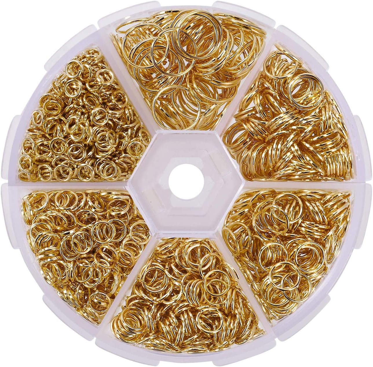 Jump Rings Jewelry Findings 4mm 5mm 6mm 7mm 8mm 10mm Metal Open Jump Rings for Earrings Bracelets Necklaces Jewellery Making Repair 1390pcs Gold