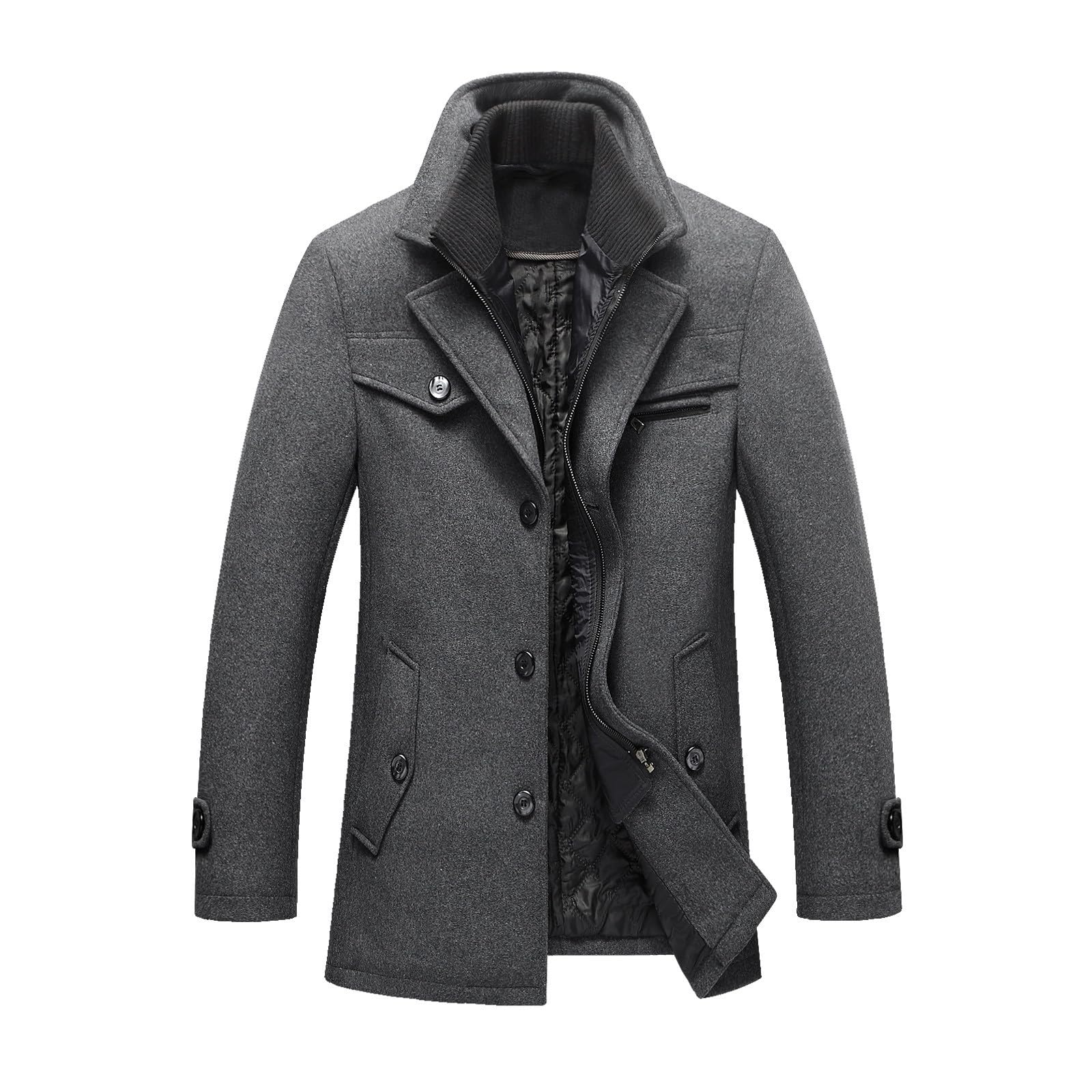 Manteau Homme En Laine Classique - Trench Coat Slim Fit - Chaud Pour L'hiver - Taille S à 5XL