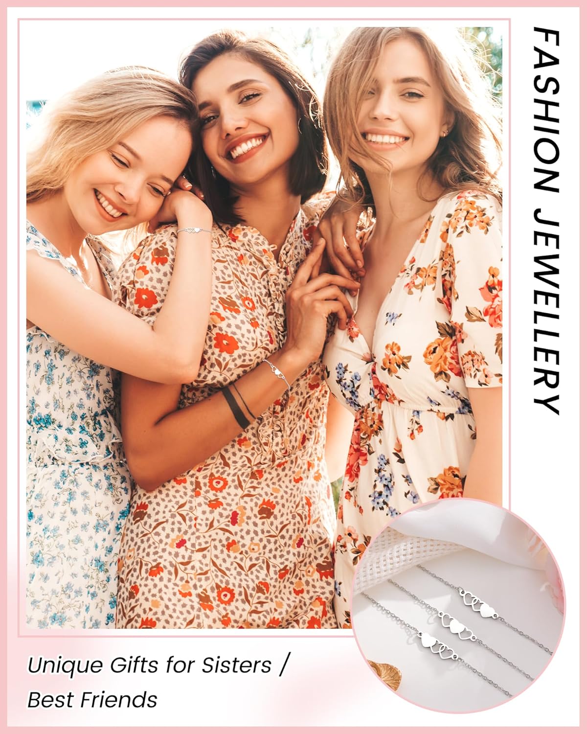 YELUWA 2/3/4 Pcs Gifts for Best Friend Woman Best Friend Bracelet Matching Heart Stainless Steel Bracelets Friendship Bracelets Gifts for Sister Bestie Birthday Thanksgiving Christmas Valentines Day - Image 4