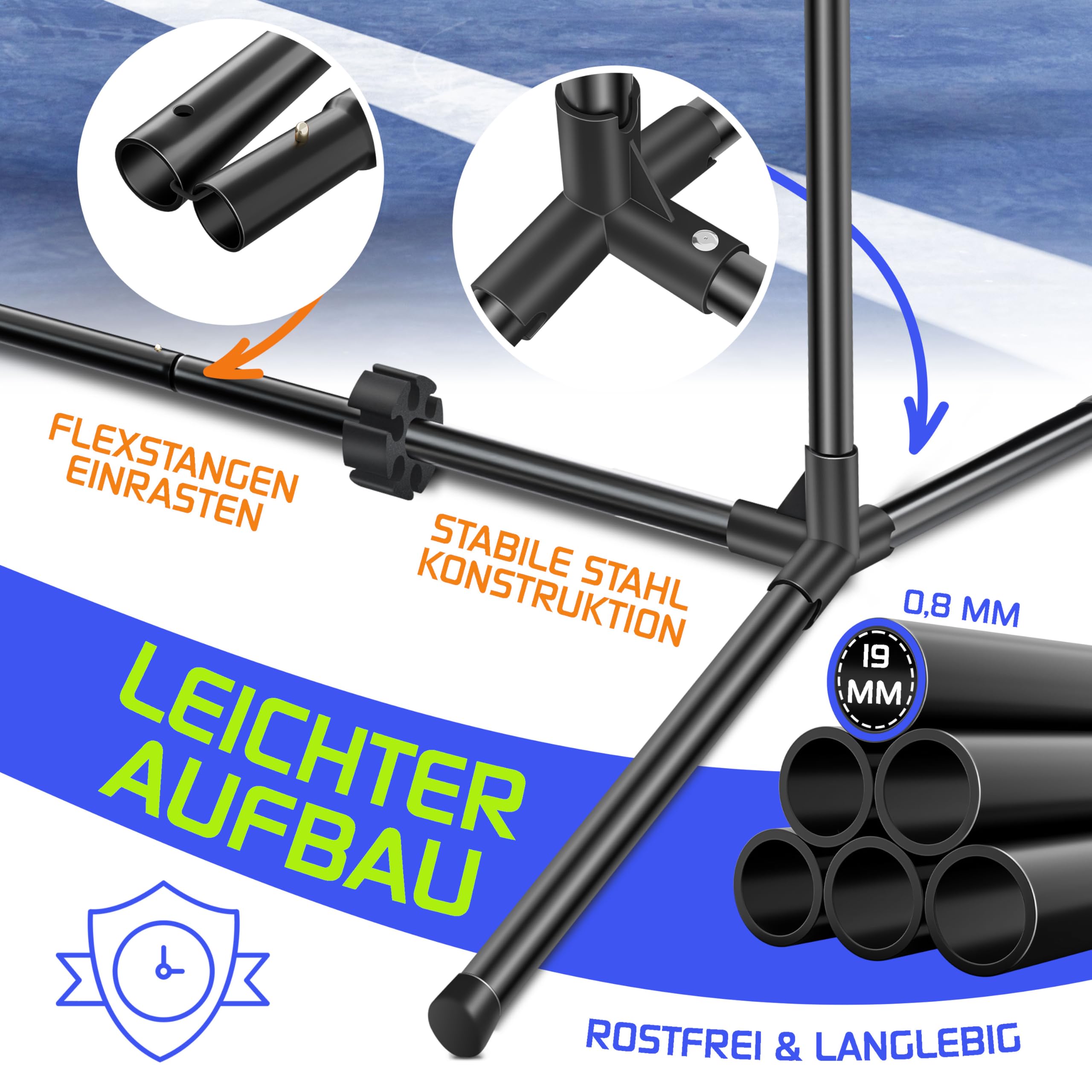 KESSER® Badmintonnetz Tennisnetz | Federballnetz 3-Fach-Höhenverstellbar 107/120/155cm, Set bestehend aus Netz, 3X Federball & 3X Tennisball, Transporttasche, stabilem Eisen-Gestell, Indoor & Outdoor