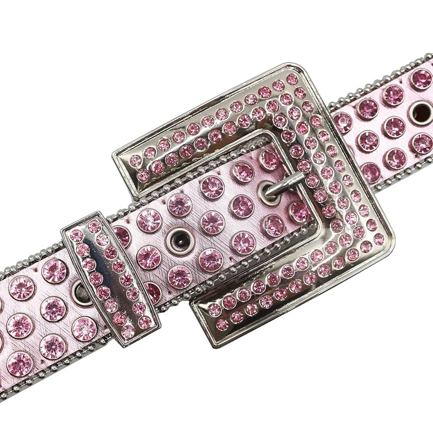 Amazon.com: AGUTALITHIC Pink Rhinestone Belt with Silver