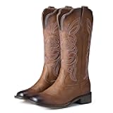 Cowgirl Boots Cowboy Boots for Women Square Toe Mid Calf Western Boots Ladies Fashion Boots with Chunky Heel