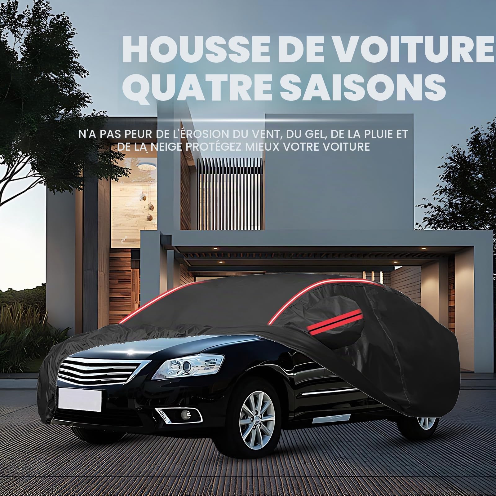 Bache Voiture Exterieur pour Renault 5 E-Tech （2024-2025）,3920 * 1772 * 1500mm,Housse De Protection Imperméable Respirante À l'eau,Anti-UV,avec Zip S26321