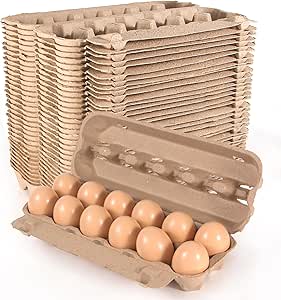 Amazon.com: Toneoldshu 50 Pack Cardboard Dozen Egg Cartons 12 count ...