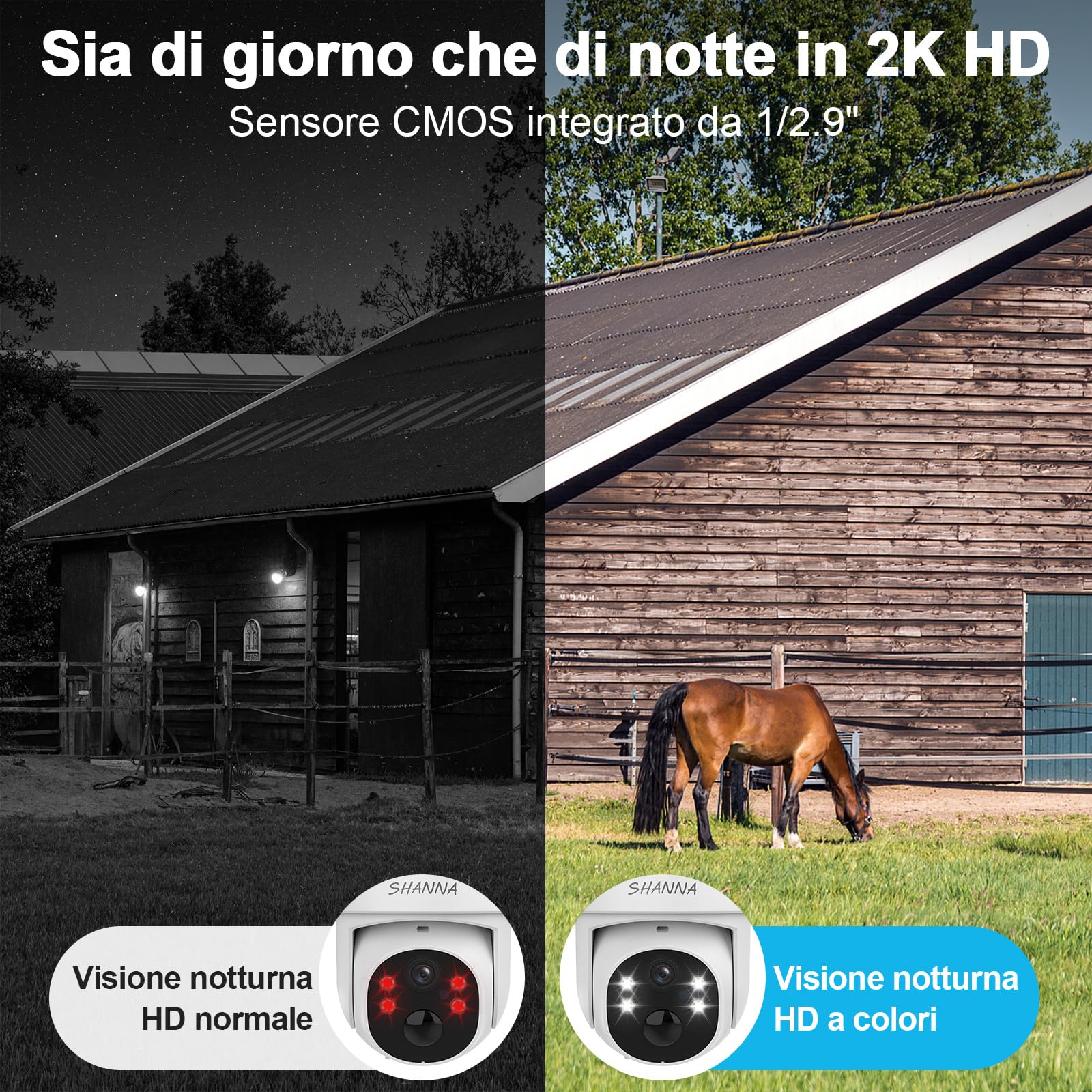 [Dati illimitati gratuiti a vita]Telecamera con eSIM 4G da Esterno,2K Telecamera 4G con Pannello Solare da 6 Watt,Zero costi mensili,7800mAh Batteria,Visione Notturna a Colori,Tracciamento Automatico