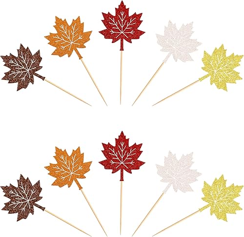 Miniatura 95 de Ercadio Paquete de 24 adornos de calabaza para cupcakes con purpurina de cosecha de otoño, calabaza, cupcakes, decoraciones para calabaza, tema de B