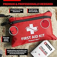 Vista 2 de Protect Life Kit de primeros auxilios, kit de primeros auxilios de viaje para automóvil, 100 piezas compacto de preparación para emergencias, kit